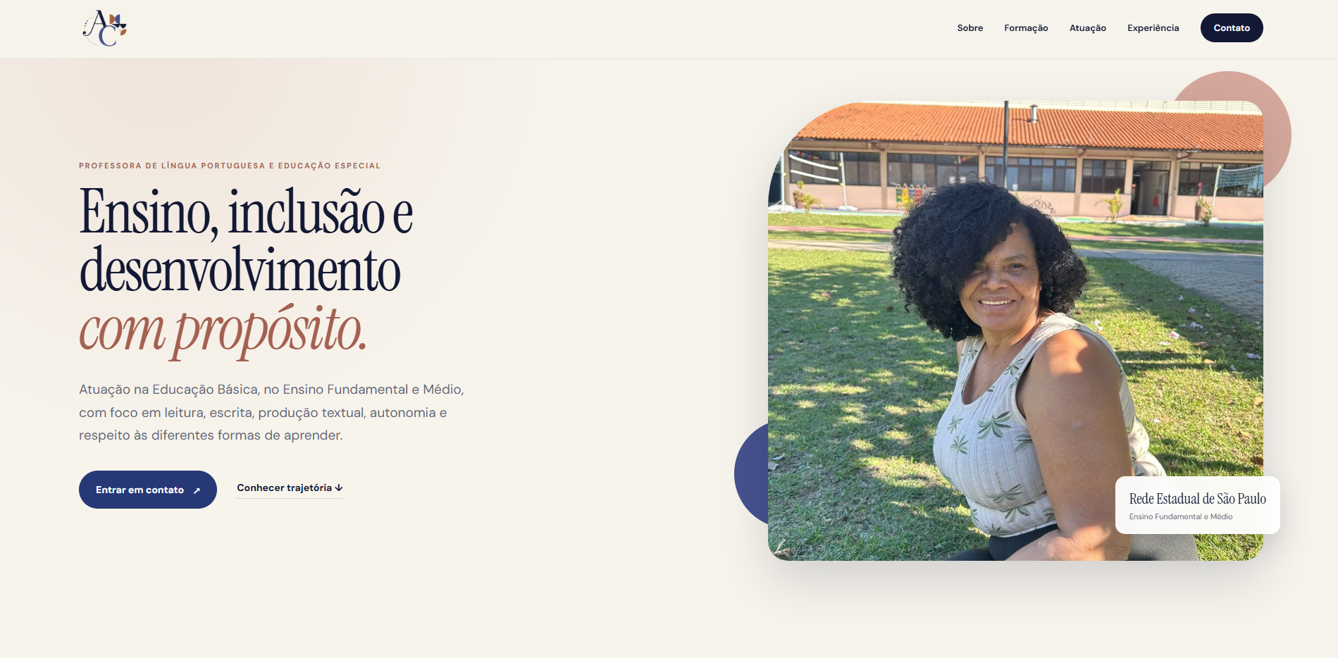 Página inicial do site da Professora Aureni Caldeira